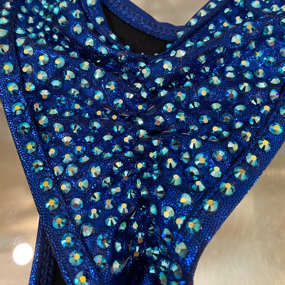 Blue Rhinestone Bikini Top - Picture 5 of 16